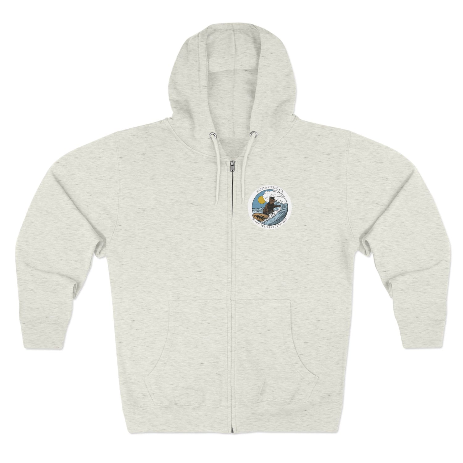 Surf with Otter 841 by Thiago Bianchini zip fleece hoodie image 2