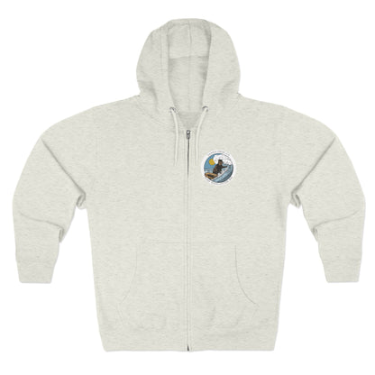 Surf with Otter 841 by Thiago Bianchini zip fleece hoodie image 2