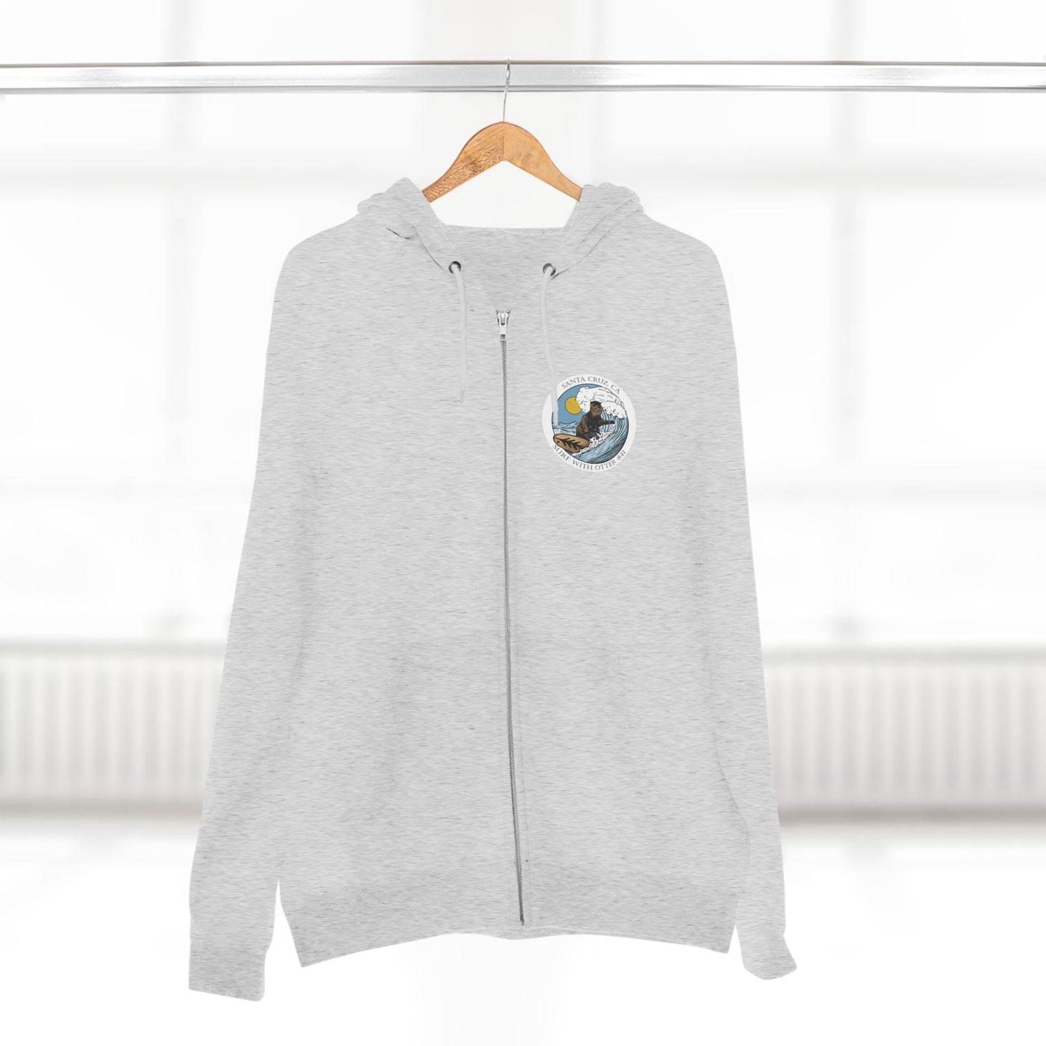 Surf with Otter 841 by Thiago Bianchini zip fleece hoodie image 9