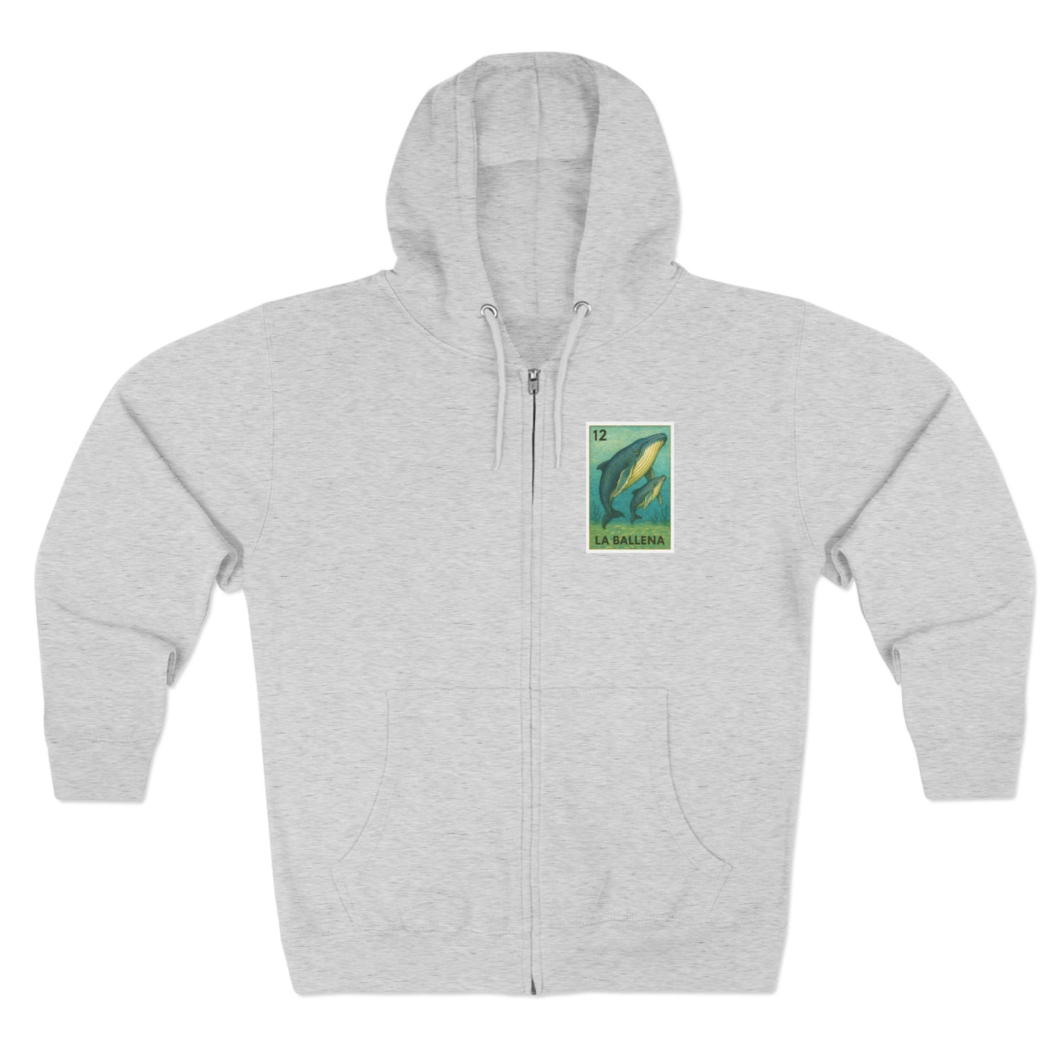 Whale Lotería zip fleece hoodie image 3