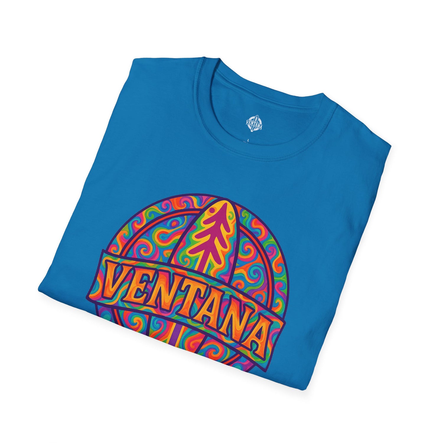 Ventana Psychedelic Treefish Logo - Soft Style U.S. Cotton T-Shirt