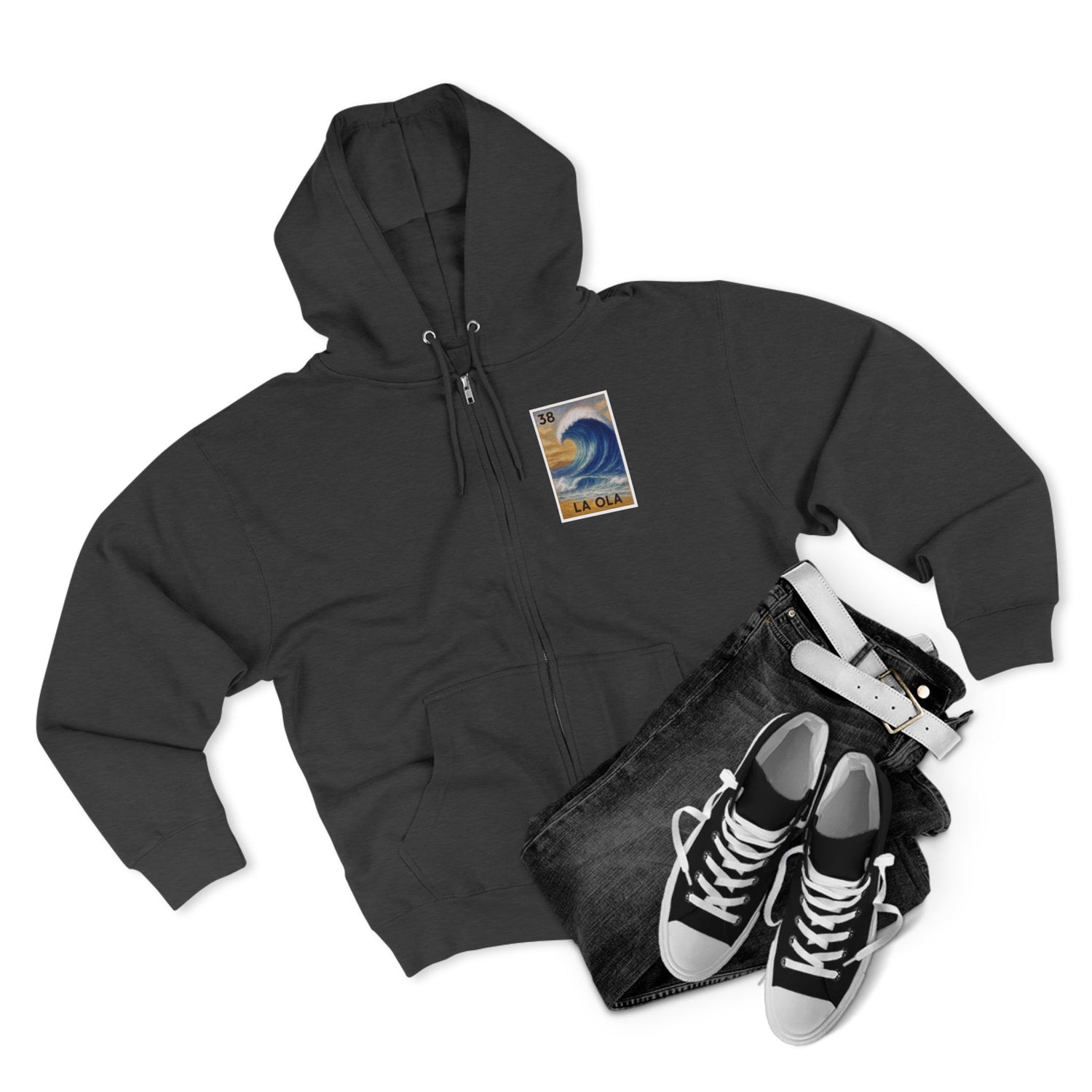 Wave Lotería zip fleece hoodie image 13