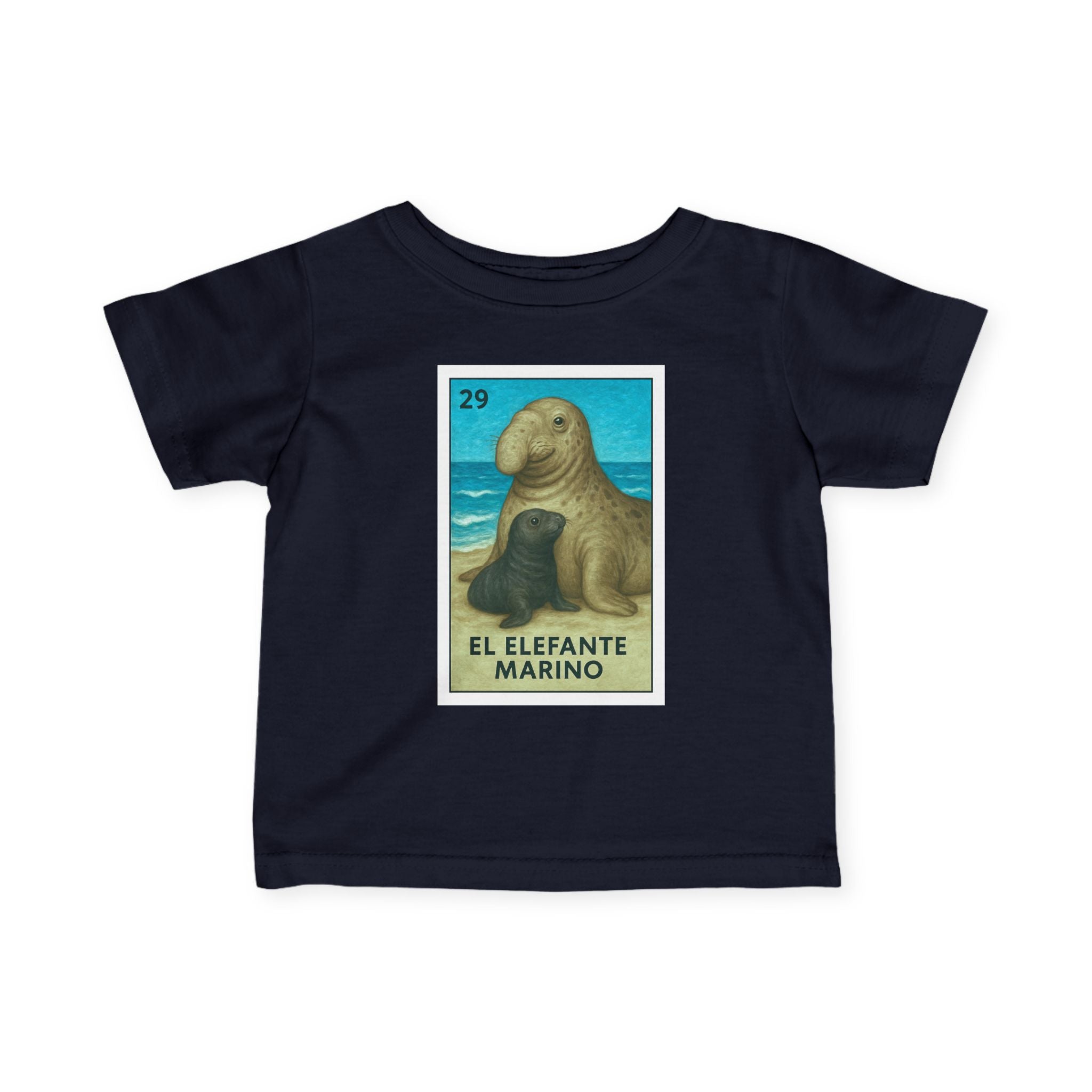 Elephant Seal Lotería infant cotton t-shirt image 14