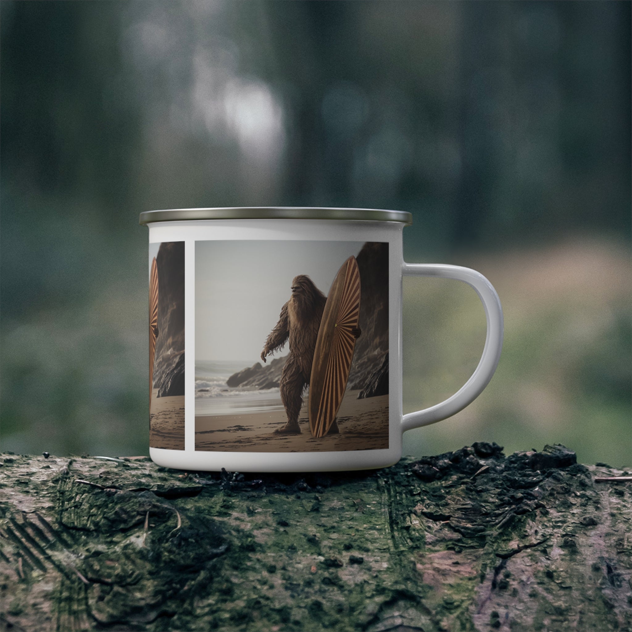 Ventana Real Surfsquatch Enamel Camping Mug (12oz, small)