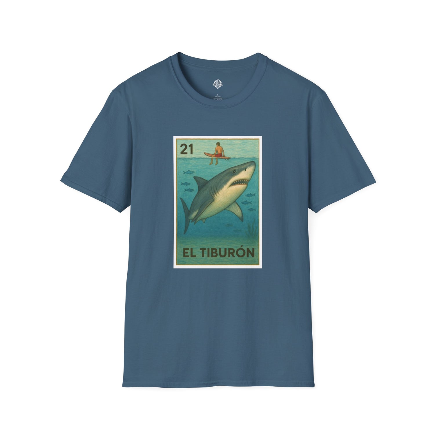 Shark Lotería cotton t-shirt image 4