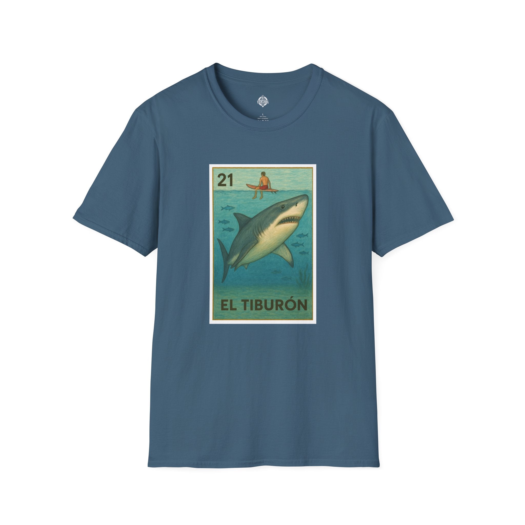Shark Lotería cotton t-shirt image 4
