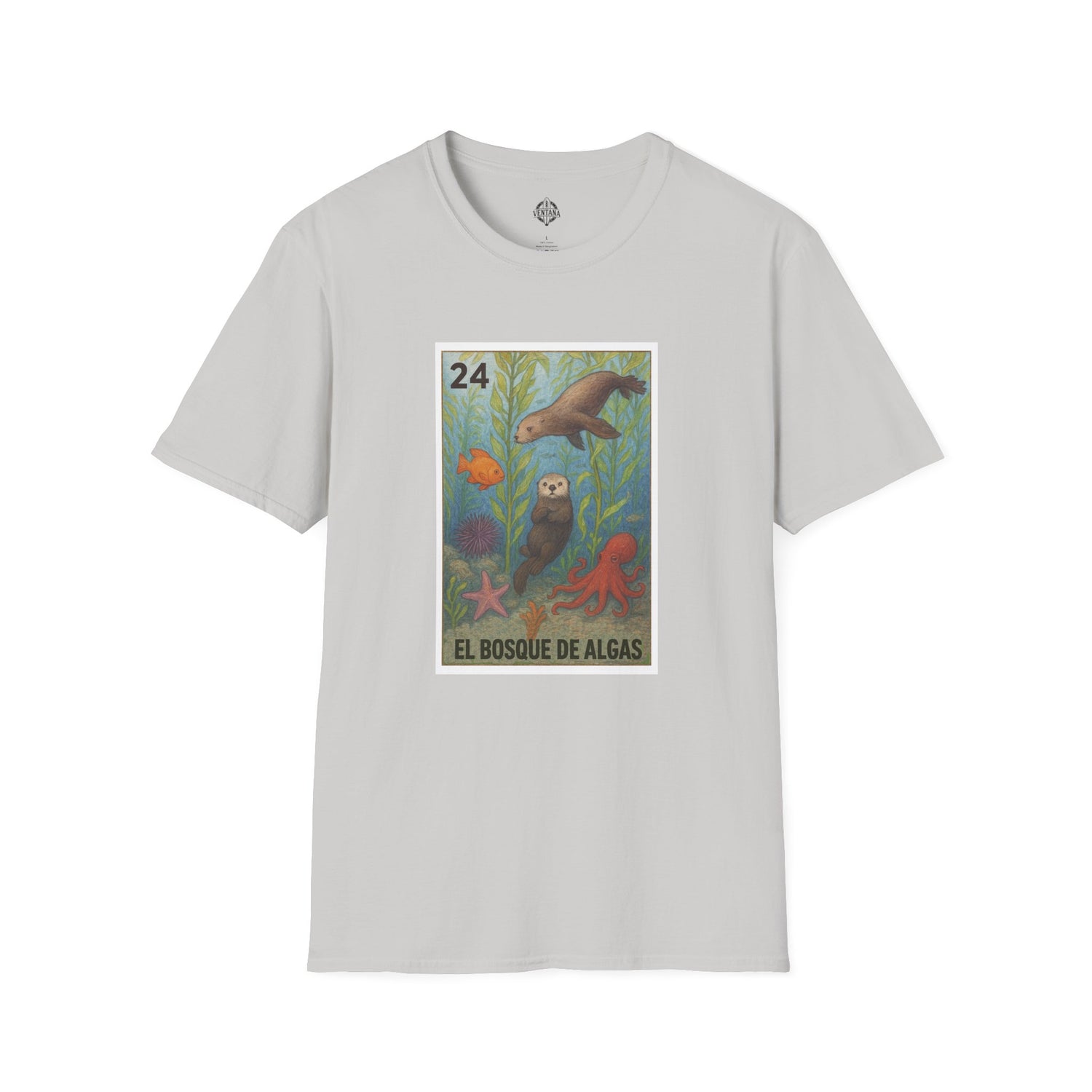 Kelp Forest Lotería Unisex - Soft Style U.S. Cotton T-Shirt (El Bosque de Algas)