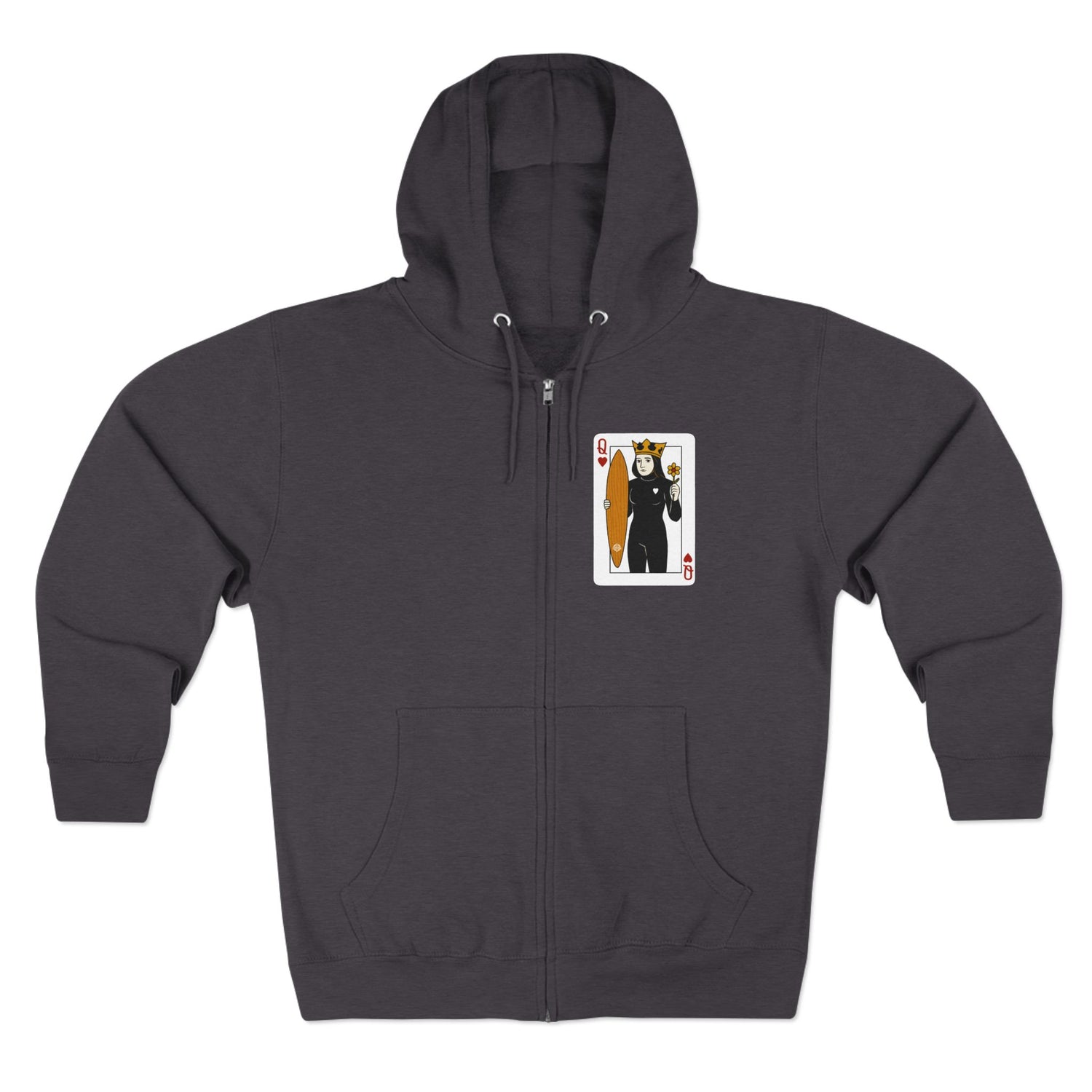 Queen of Hearts Surfer zip fleece hoodie image 4