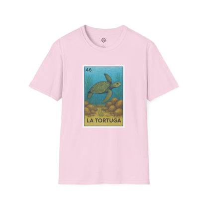 Turtle Lotería Unisex - Soft Style U.S. Cotton T-Shirt (La Tortuga)