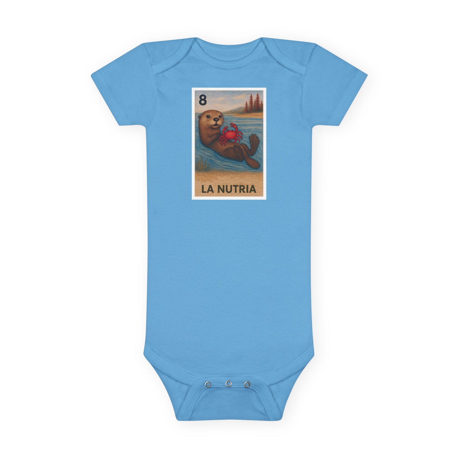 Sea Otter Lotería baby cotton onesie image 1