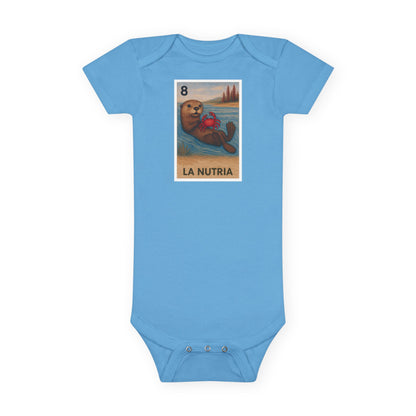 Sea Otter Lotería baby cotton onesie image 1