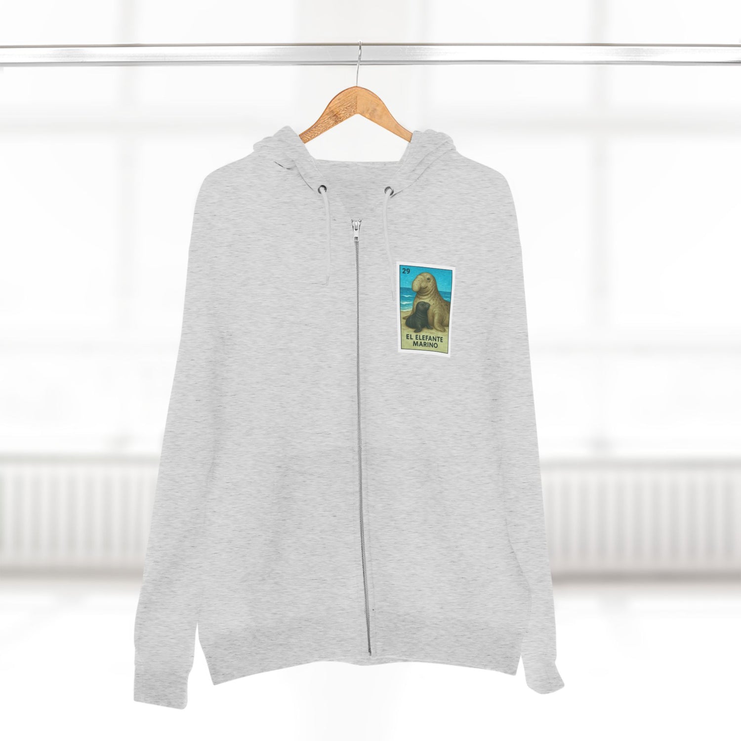 Elephant Seal Lotería zip fleece hoodie image 9