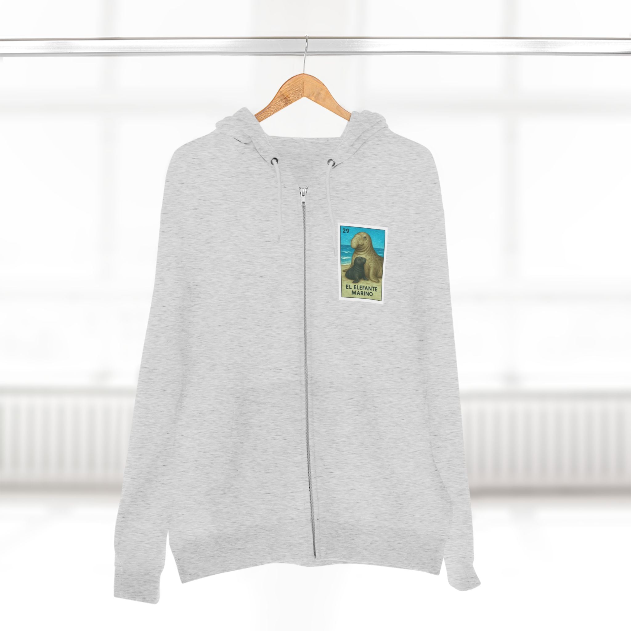 Elephant Seal Lotería zip fleece hoodie image 9