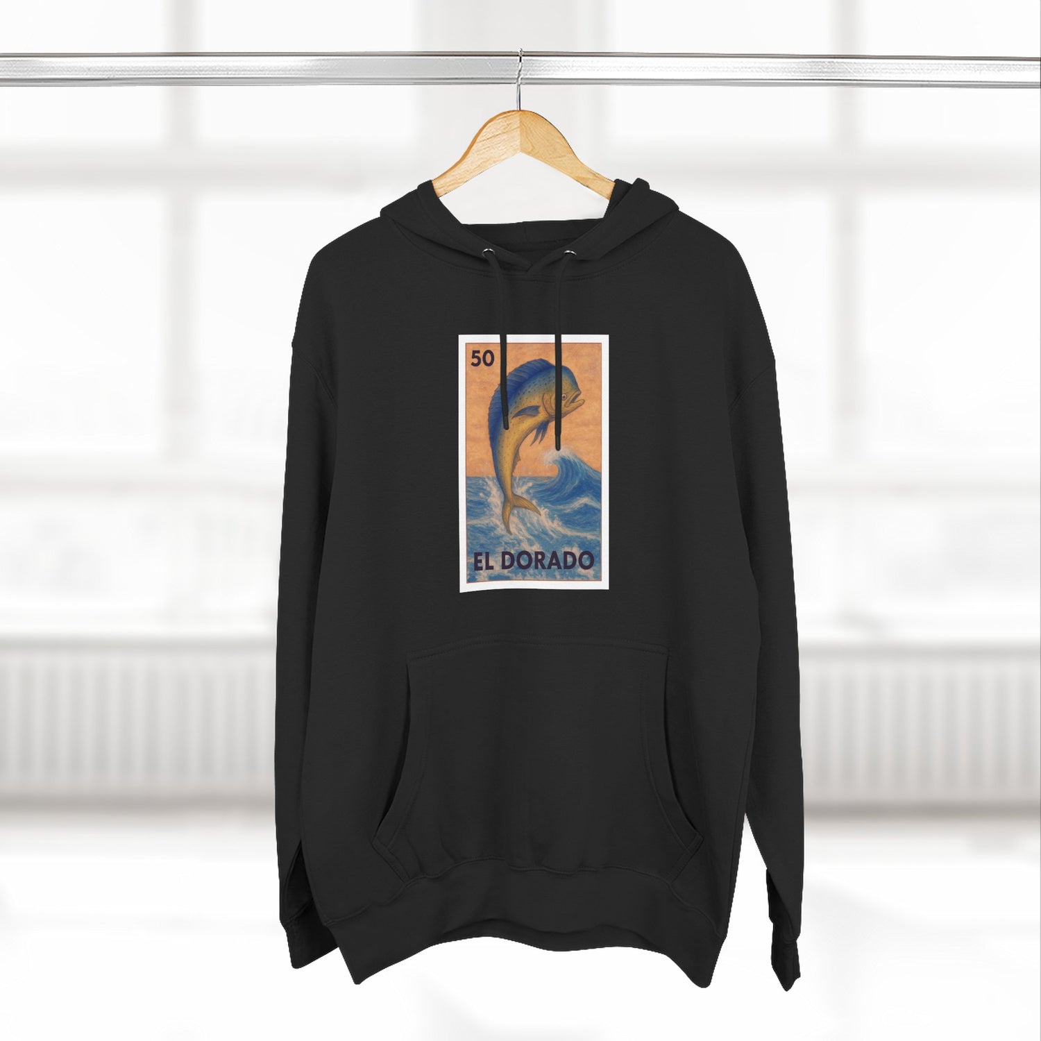 Dorado Lotería Unisex - Pull-Over Cotton Blend Fleece Hoodie (El Dorado)