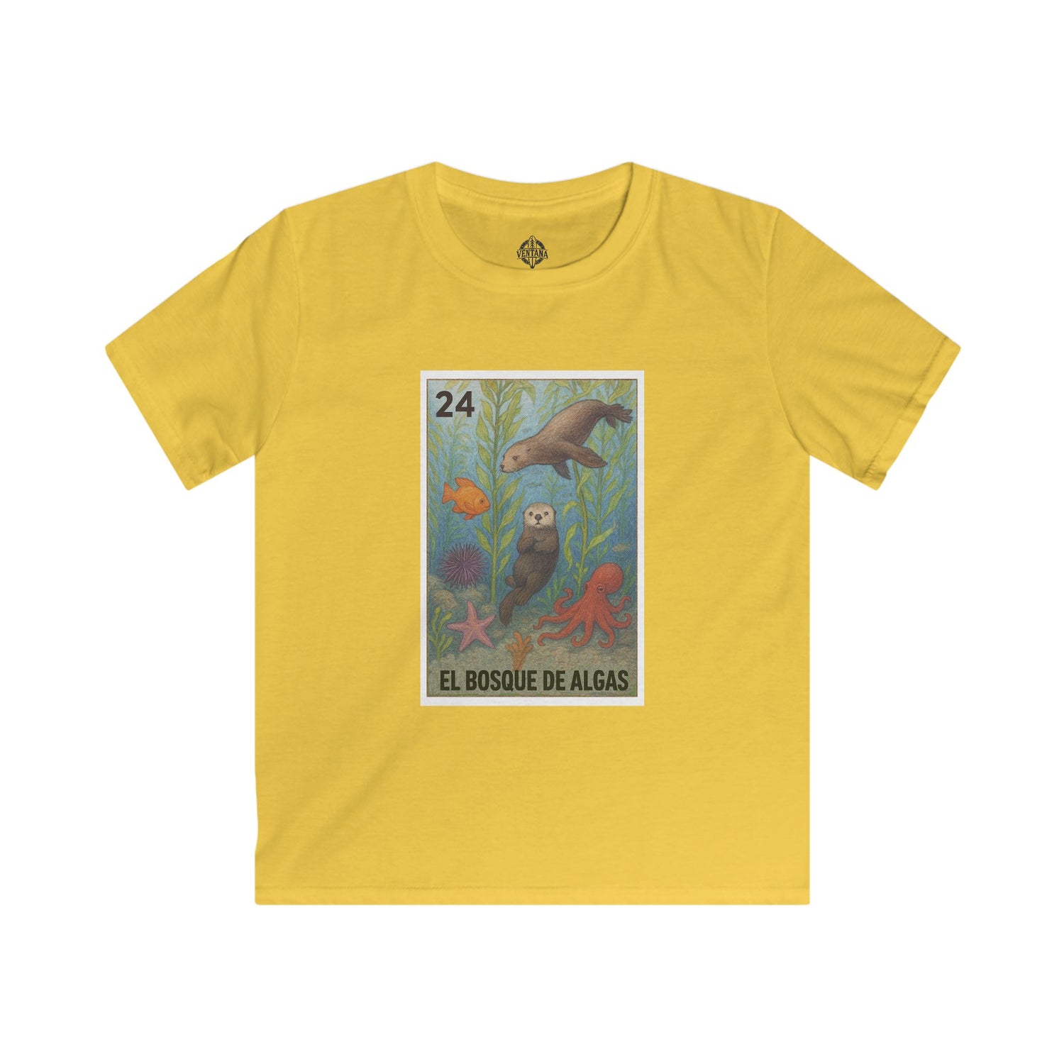 Kelp Forest Lotería kids soft style t-shirt image 7