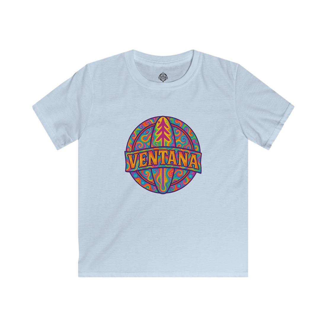 Ventana Psychedelic Treefish Logo Kids - Soft Style U.S. Cotton T-Shirt
