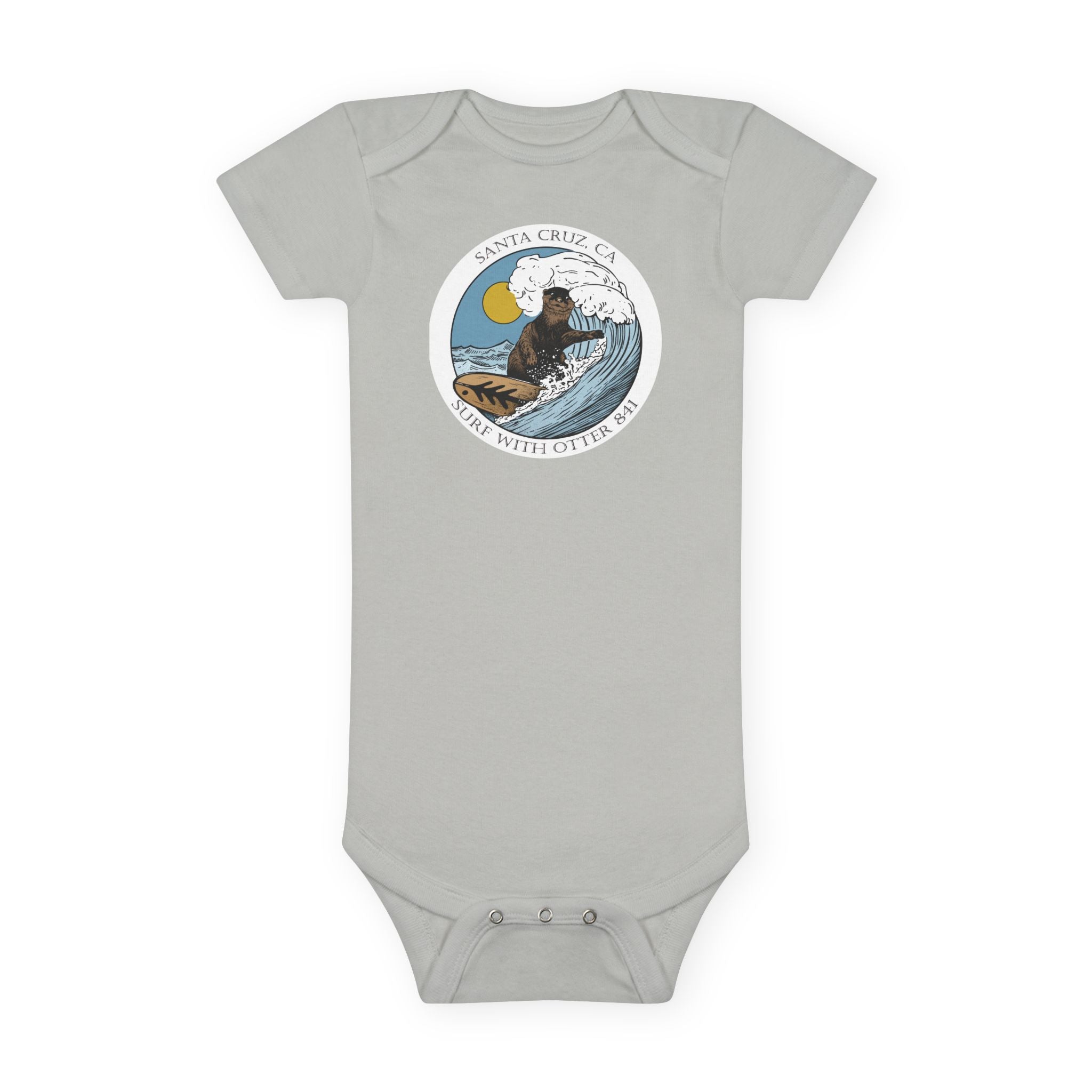 Surf with Otter 841 by Thiago Bianchini baby cotton onesie image 4