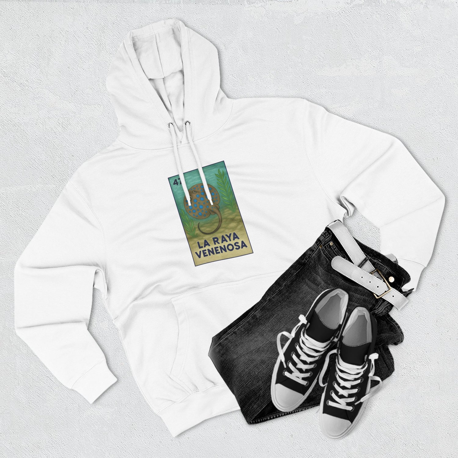 Stingray Lotería fleece hoodie image 12
