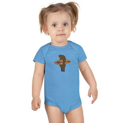 Surfing Grizzly Bear by Fabian Lavater baby cotton onesie image 13