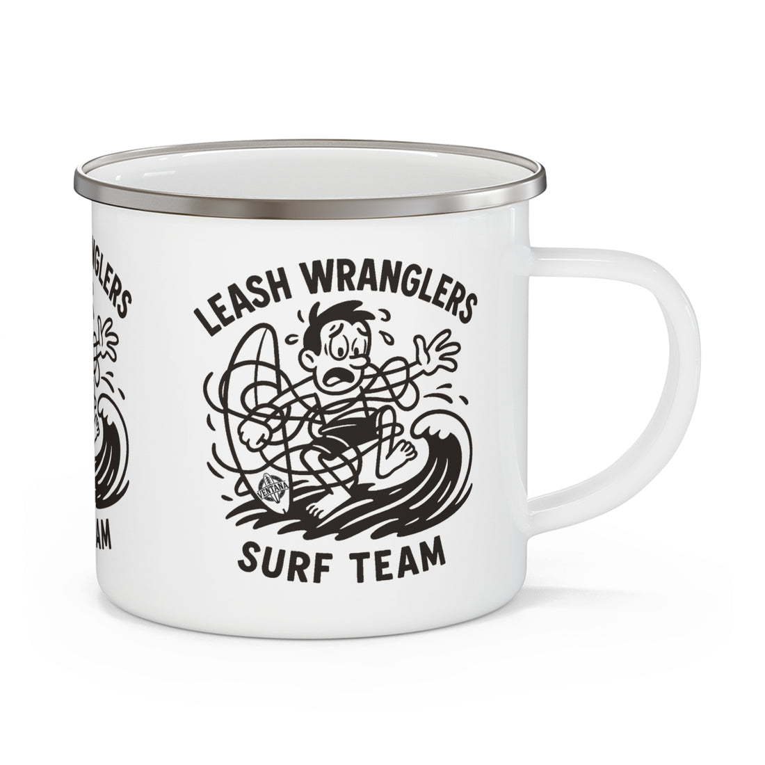 Leash Wranglers Surf Team Enamel Camping Mug (12oz - small)