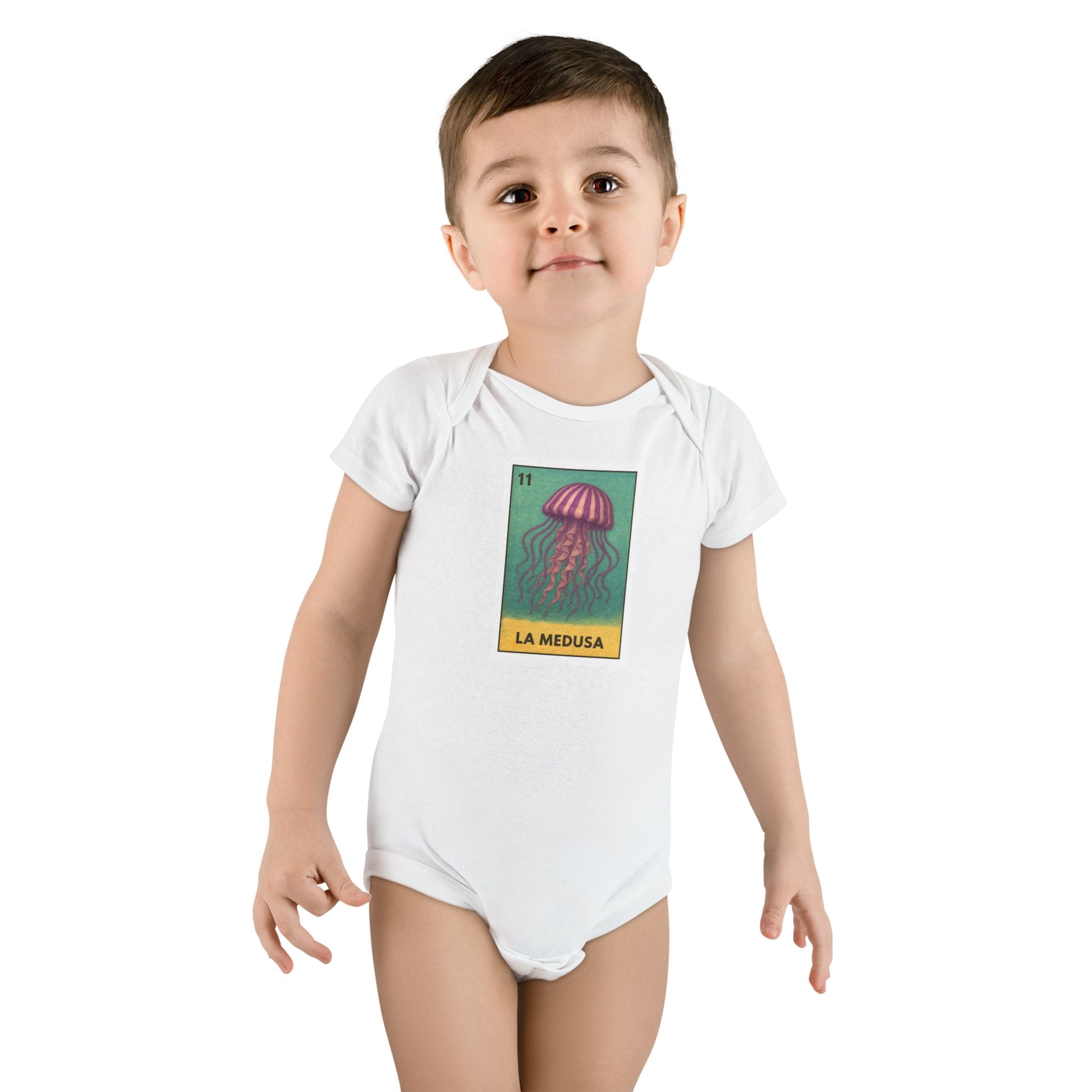 Sea Jelly Lotería baby cotton onesie image 6