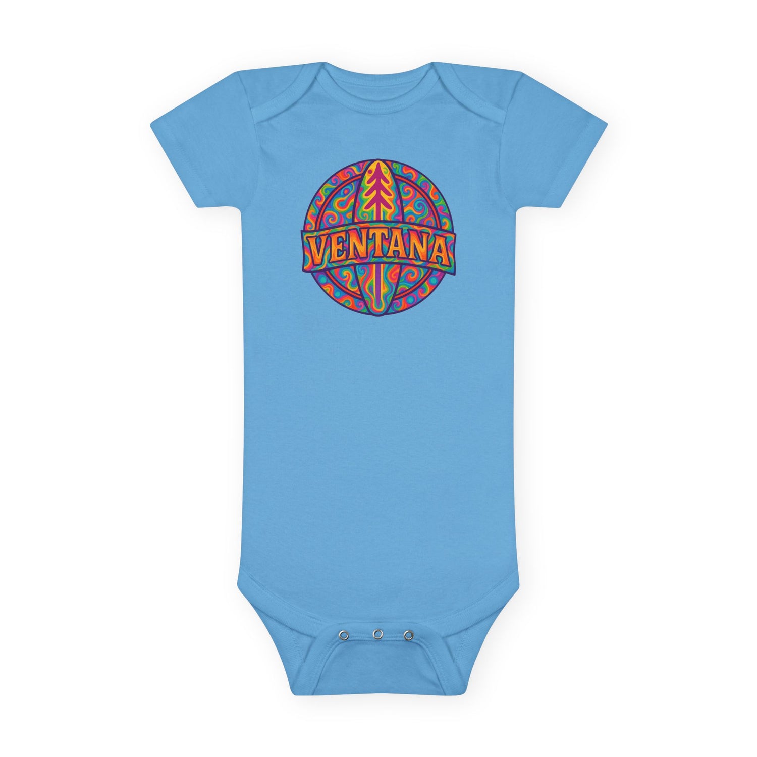 Ventana Psychedelic Treefish Logo baby cotton onesie image 1