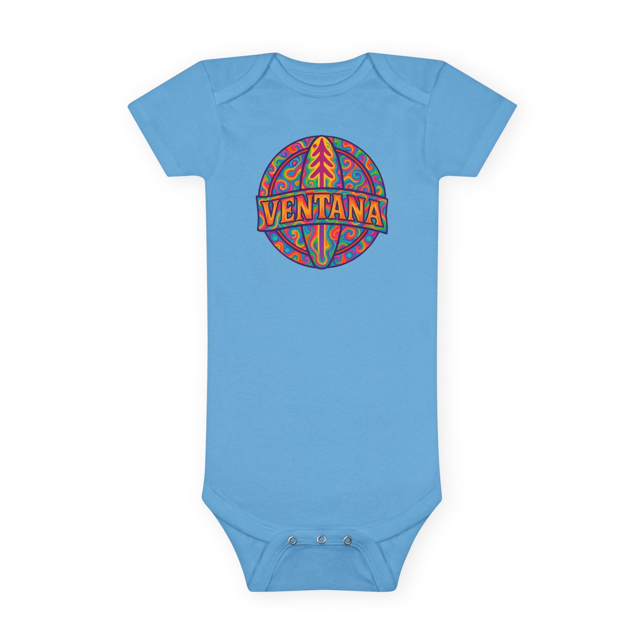Ventana Psychedelic Treefish Logo baby cotton onesie image 1