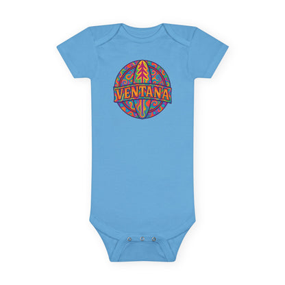 Ventana Psychedelic Treefish Logo baby cotton onesie image 1