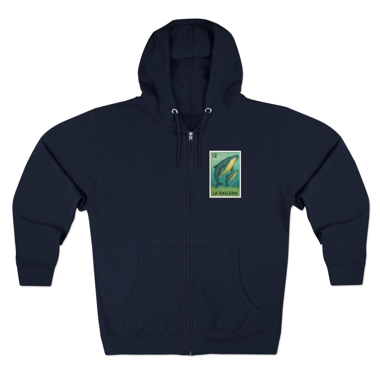 Whale Lotería zip fleece hoodie image 1