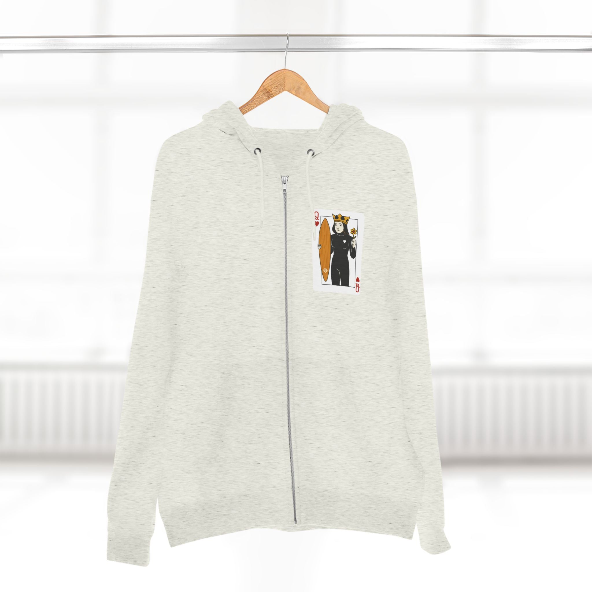 Queen of Hearts Surfer Zip Hoodie