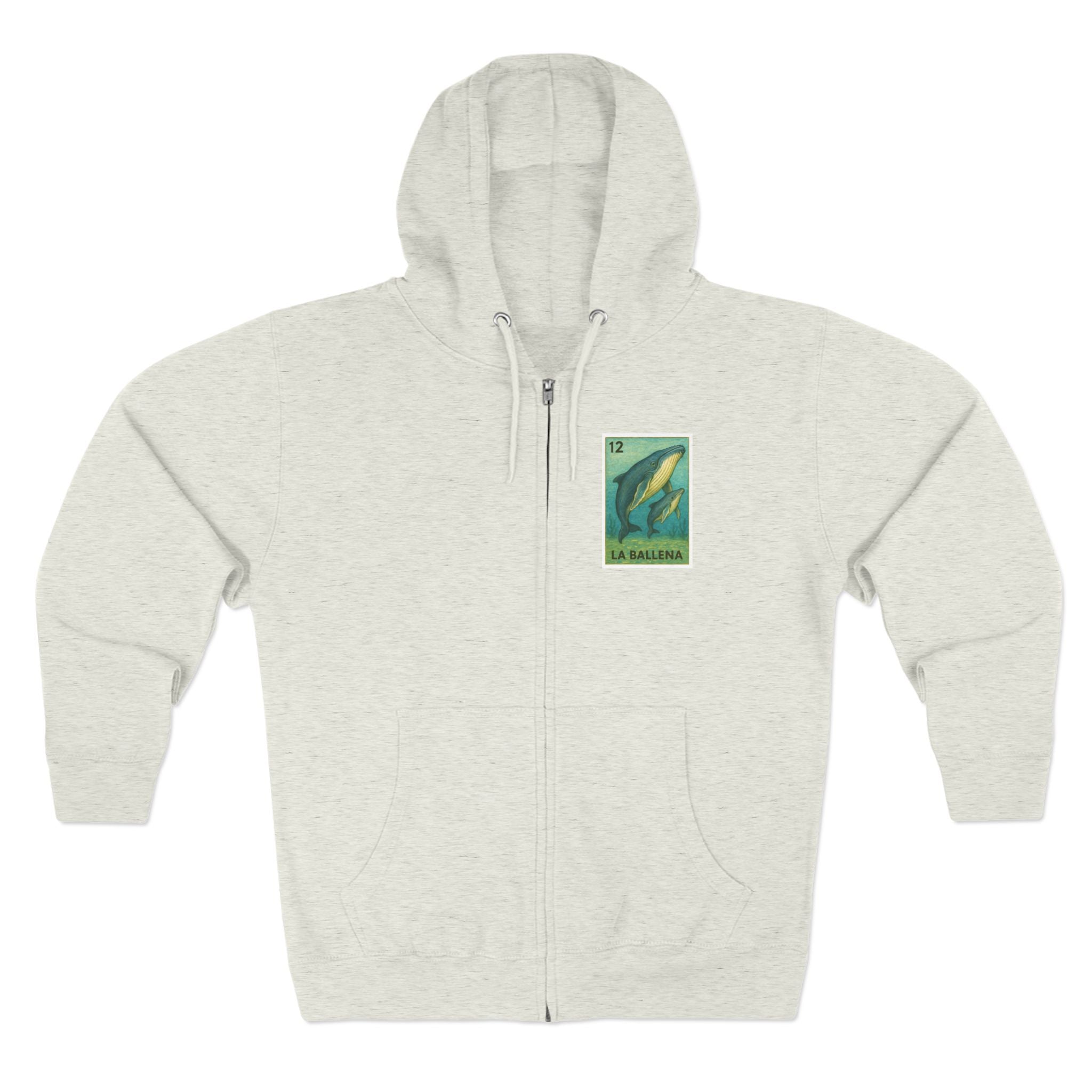 Whale Lotería zip fleece hoodie image 2