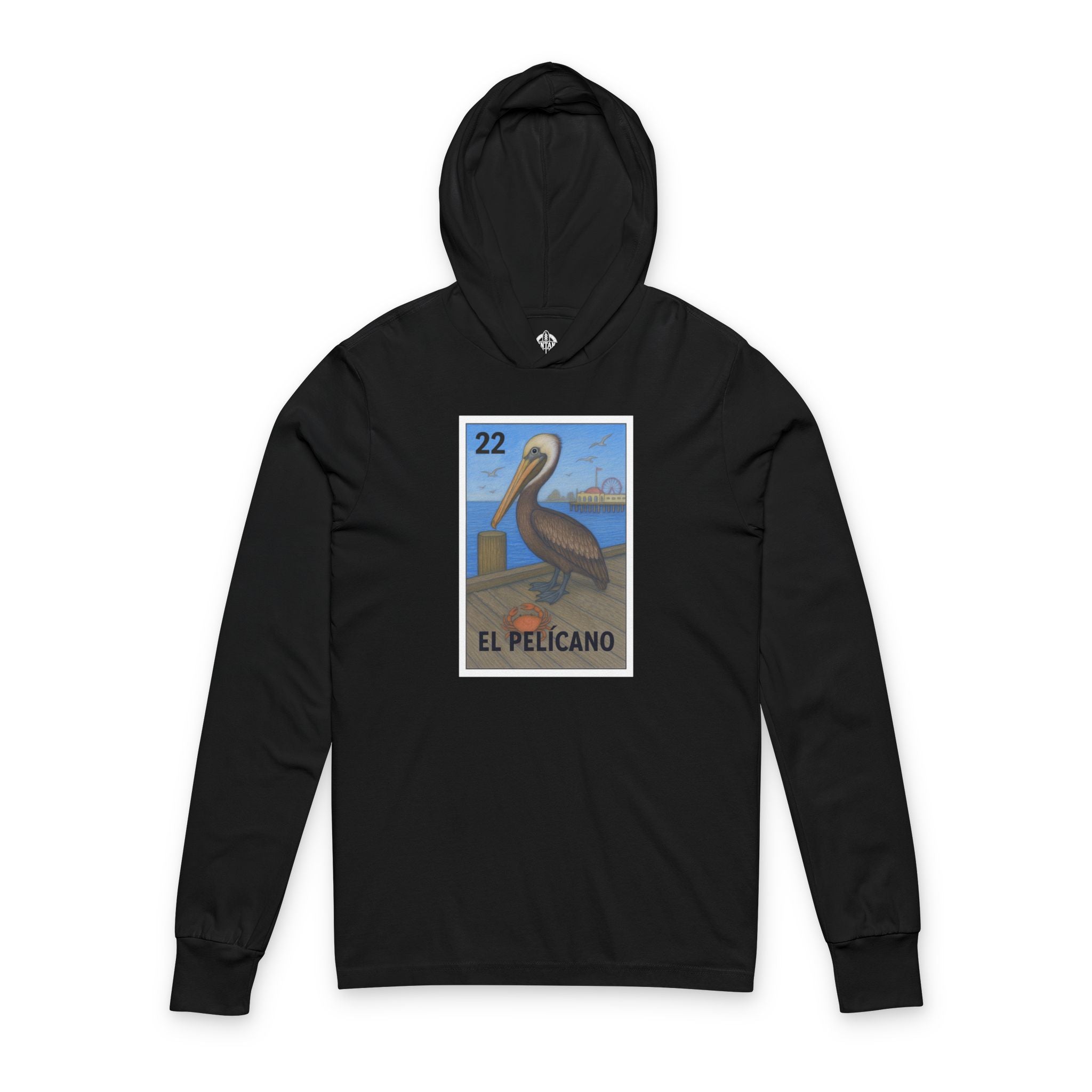 Pelican Lotería cotton hooded long sleeve t-shirt image 4