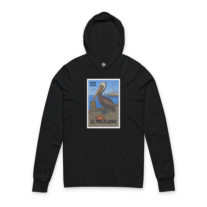 Pelican Lotería cotton hooded long sleeve t-shirt image 4