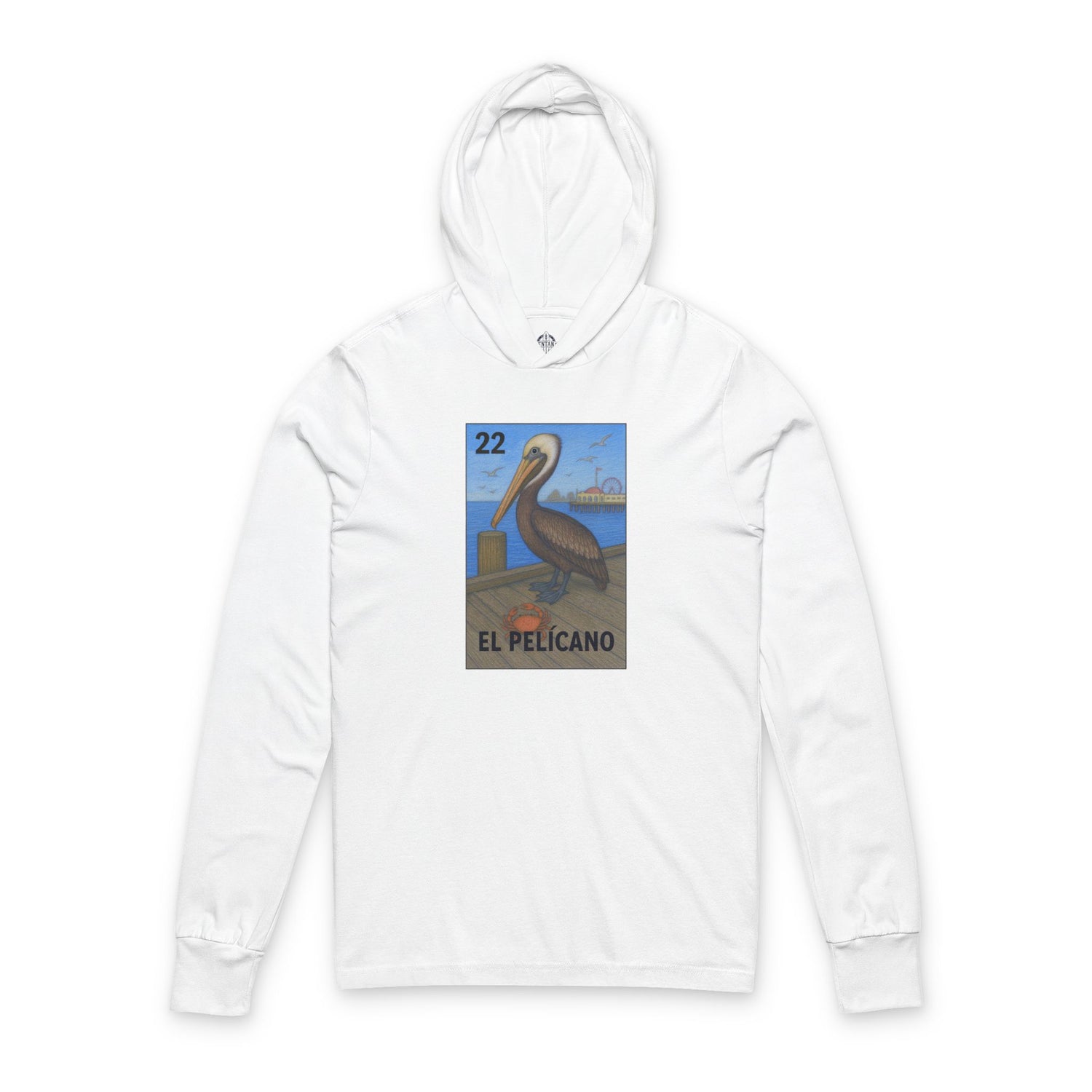 Pelican Lotería cotton hooded long sleeve t-shirt image 3