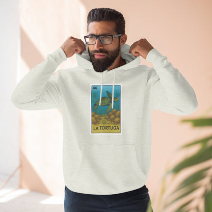 Turtle Lotería Unisex - Pull-Over Cotton Blend Fleece Hoodie (La Tortuga)