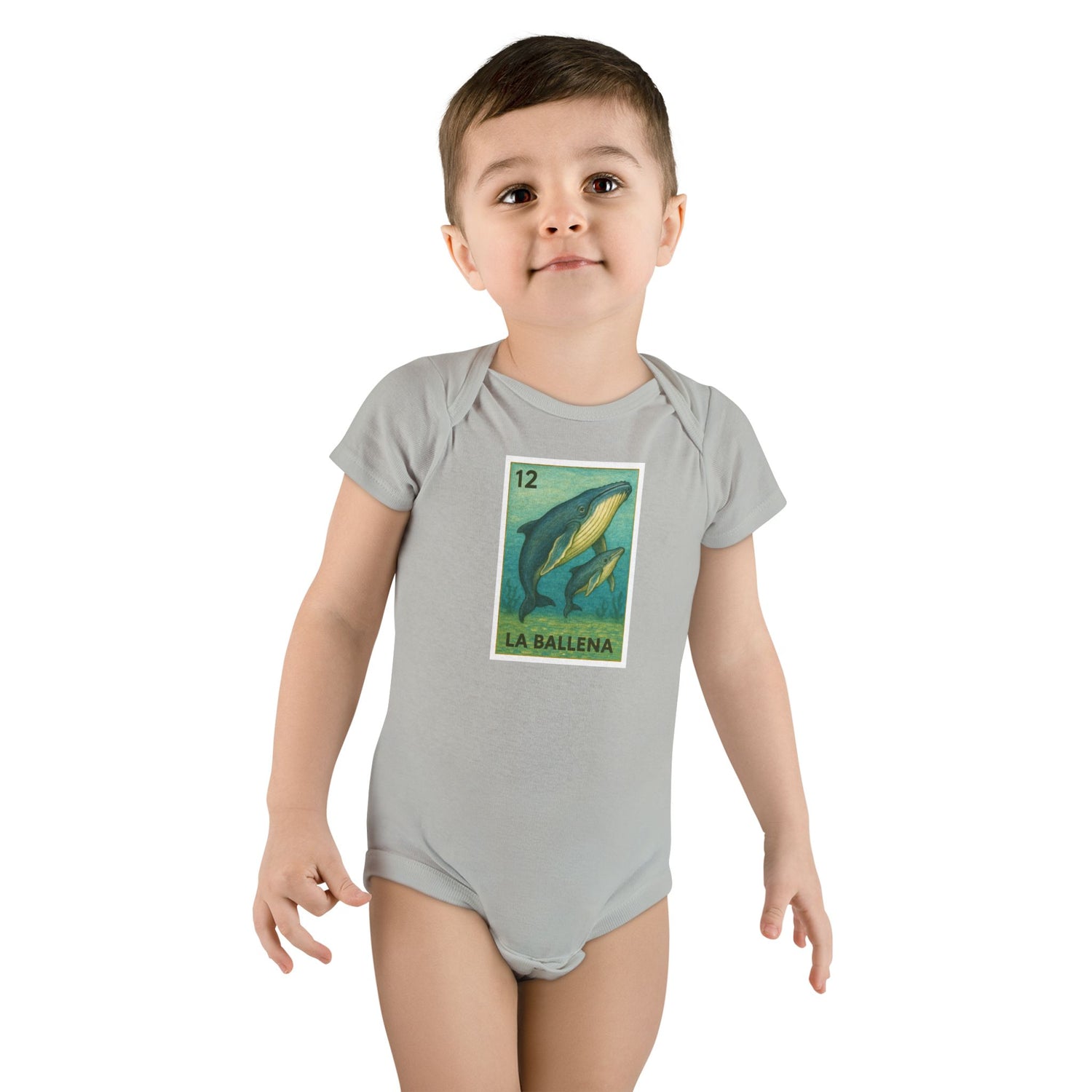 Whale Lotería baby cotton onesie image 9