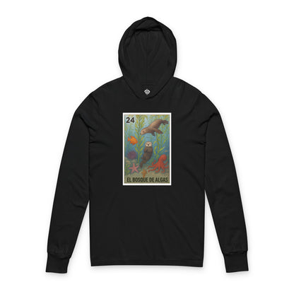 Kelp Forest Lotería cotton hooded long sleeve t-shirt image 4