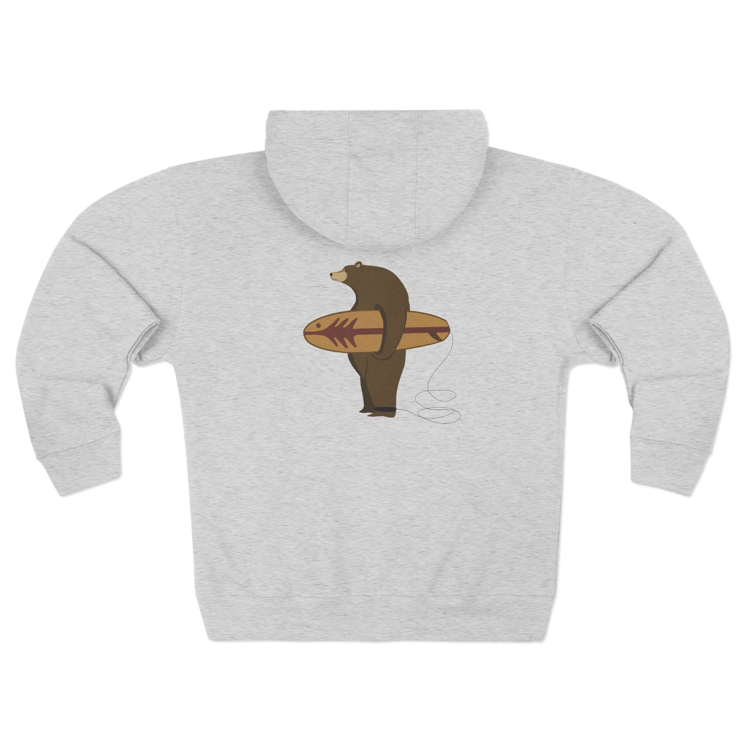 Surfing Grizzly Bear by Fabian Lavater zip fleece hoodie image 10
