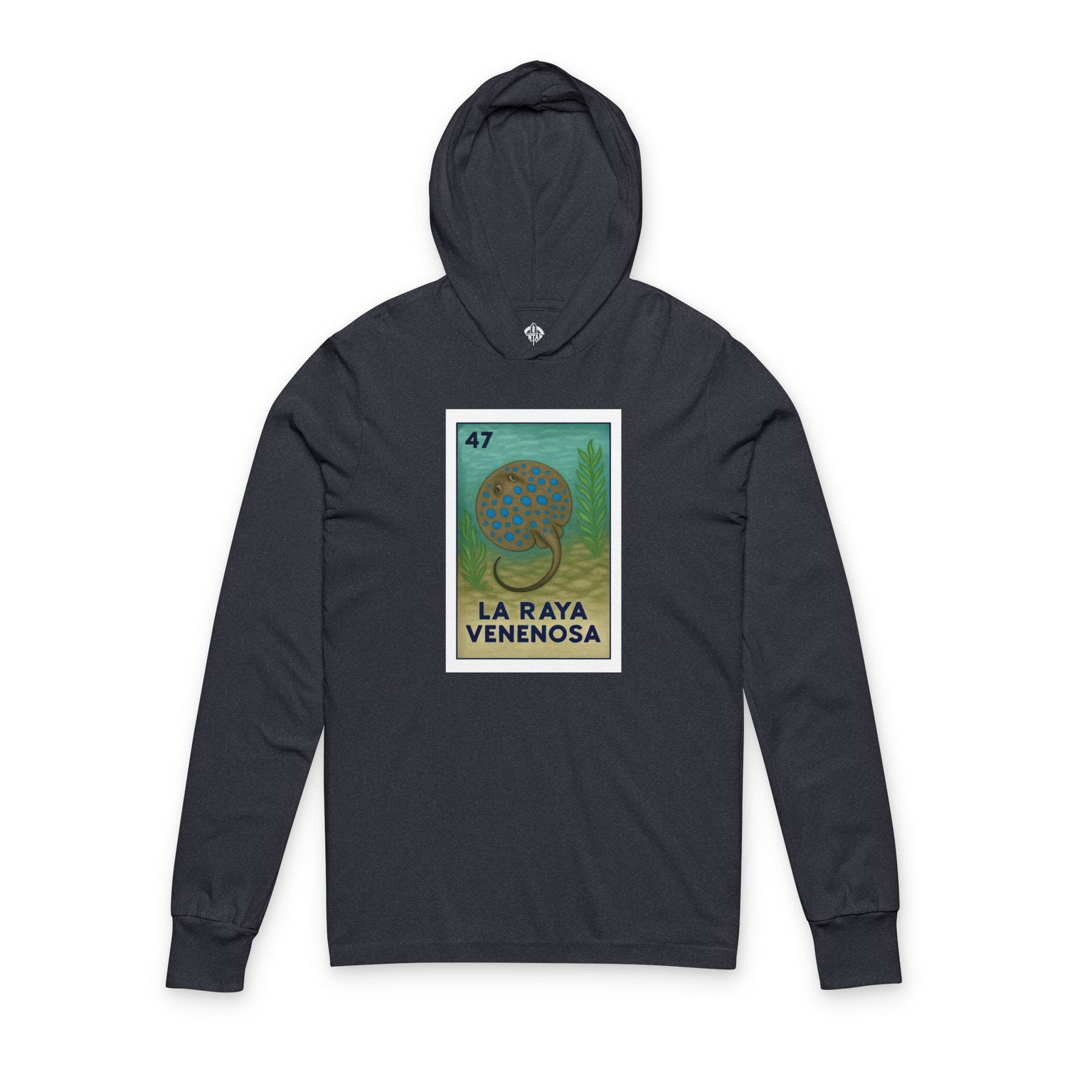 Stingray Lotería cotton hooded long sleeve t-shirt image 1