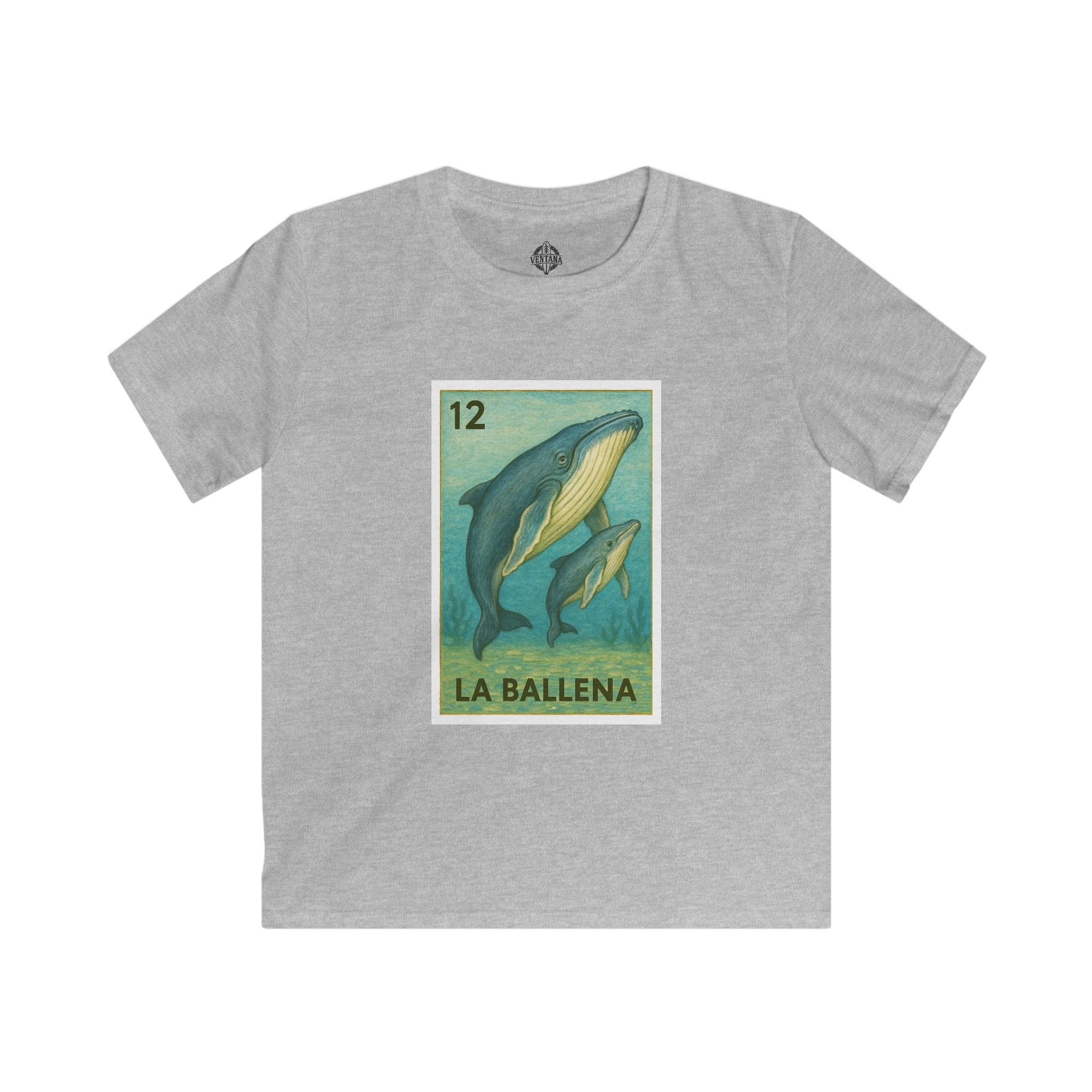 Whale Lotería kids soft style t-shirt image 4