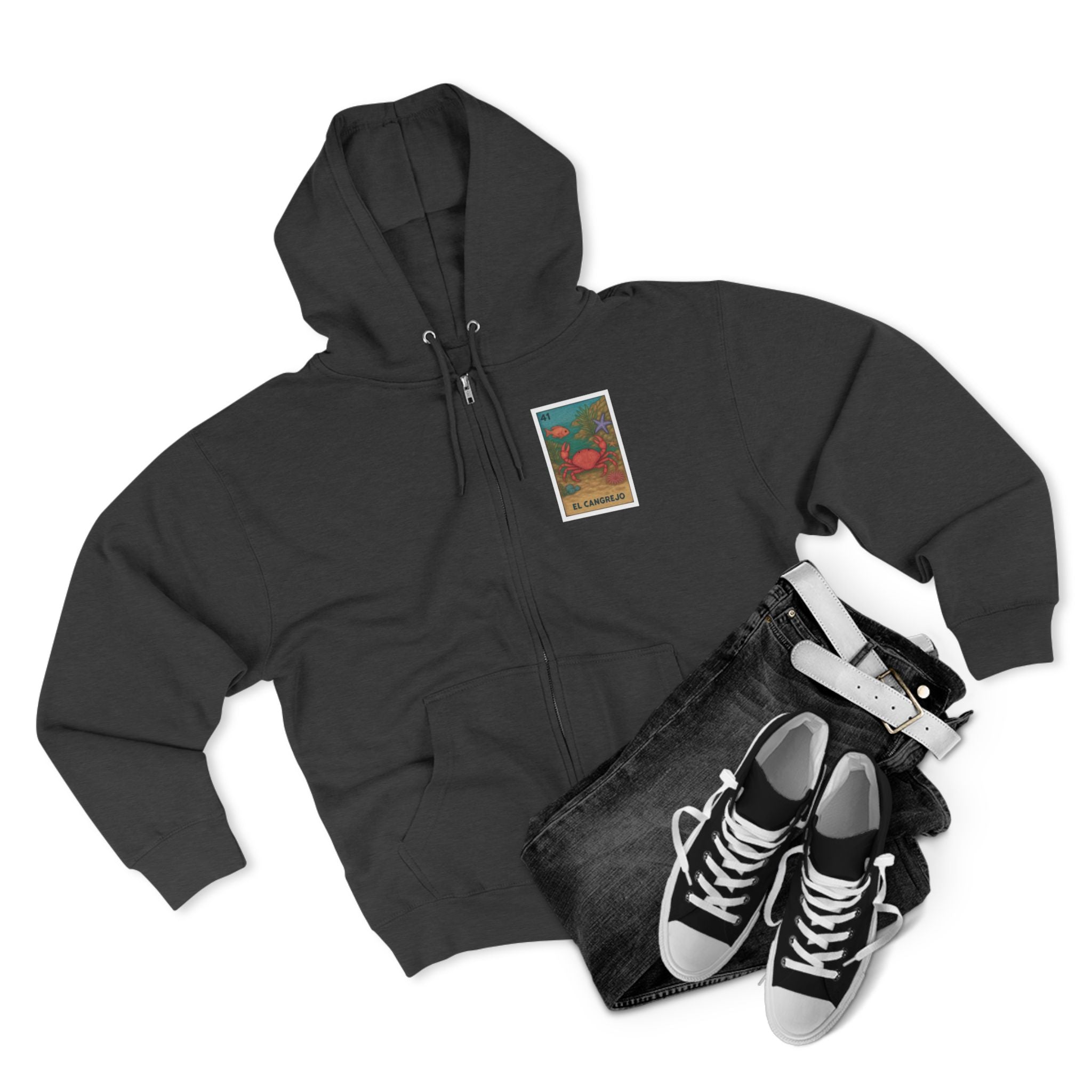 Crab Lotería zip fleece hoodie image 13