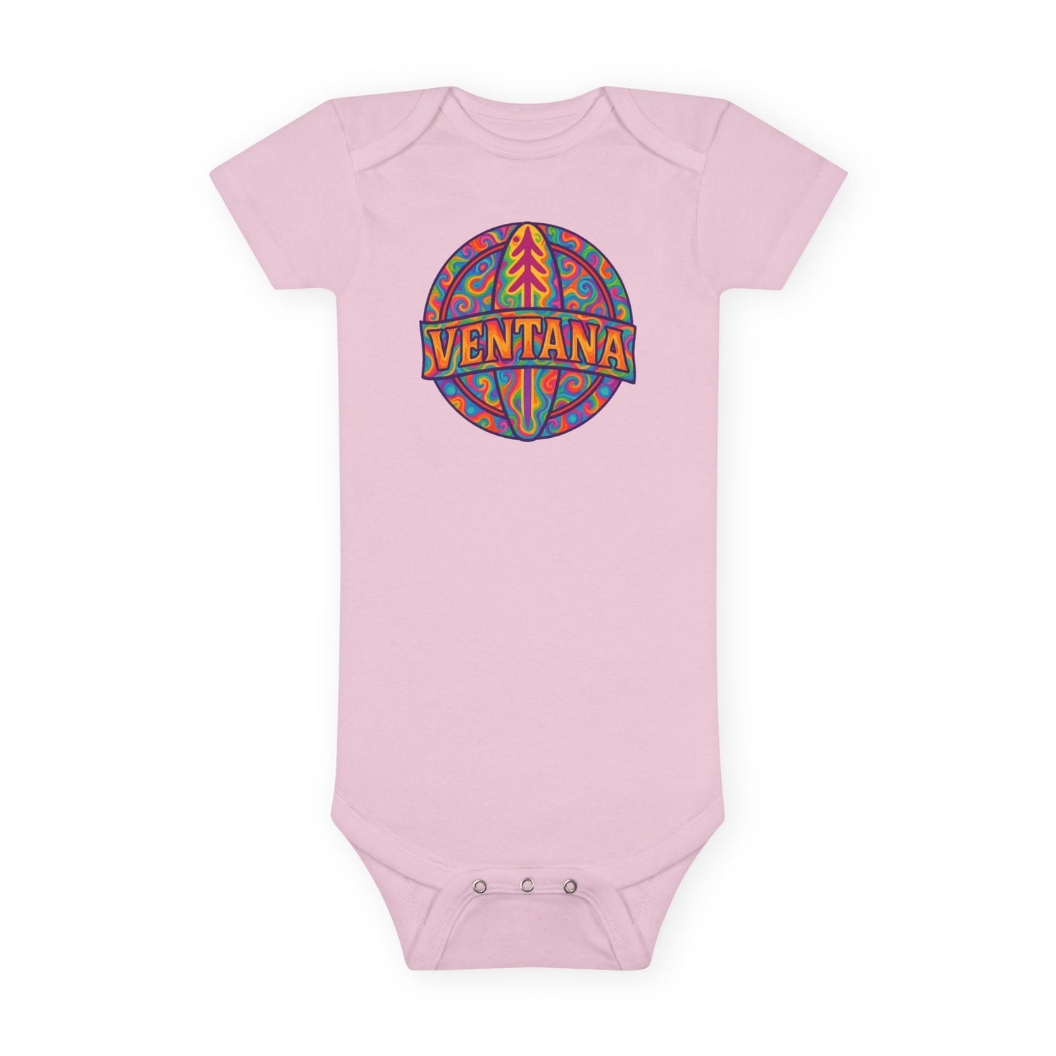 Ventana Psychedelic Treefish Logo baby cotton onesie image 2