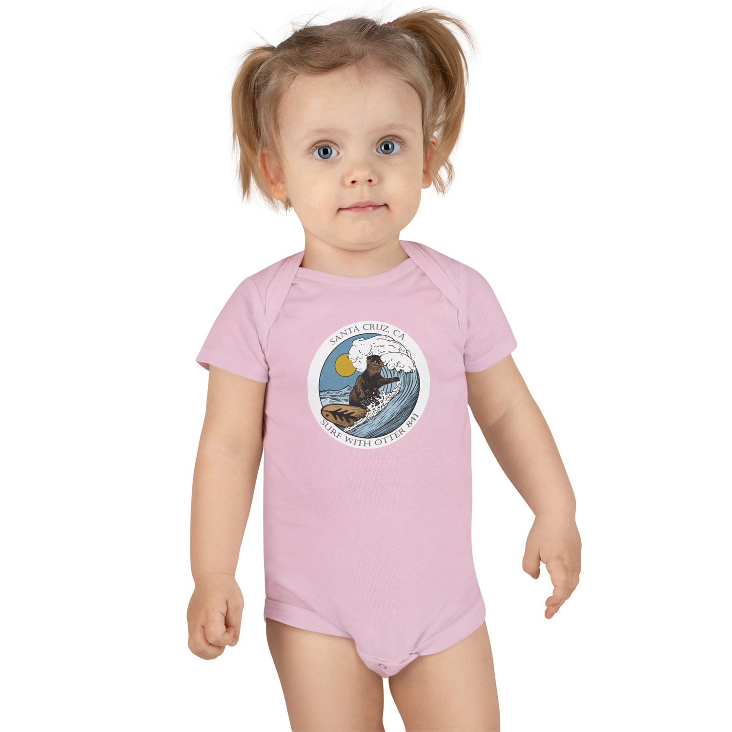 Surf with Otter 841 by Thiago Bianchini baby cotton onesie image 16