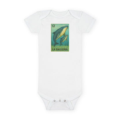 Whale Lotería baby cotton onesie image 3