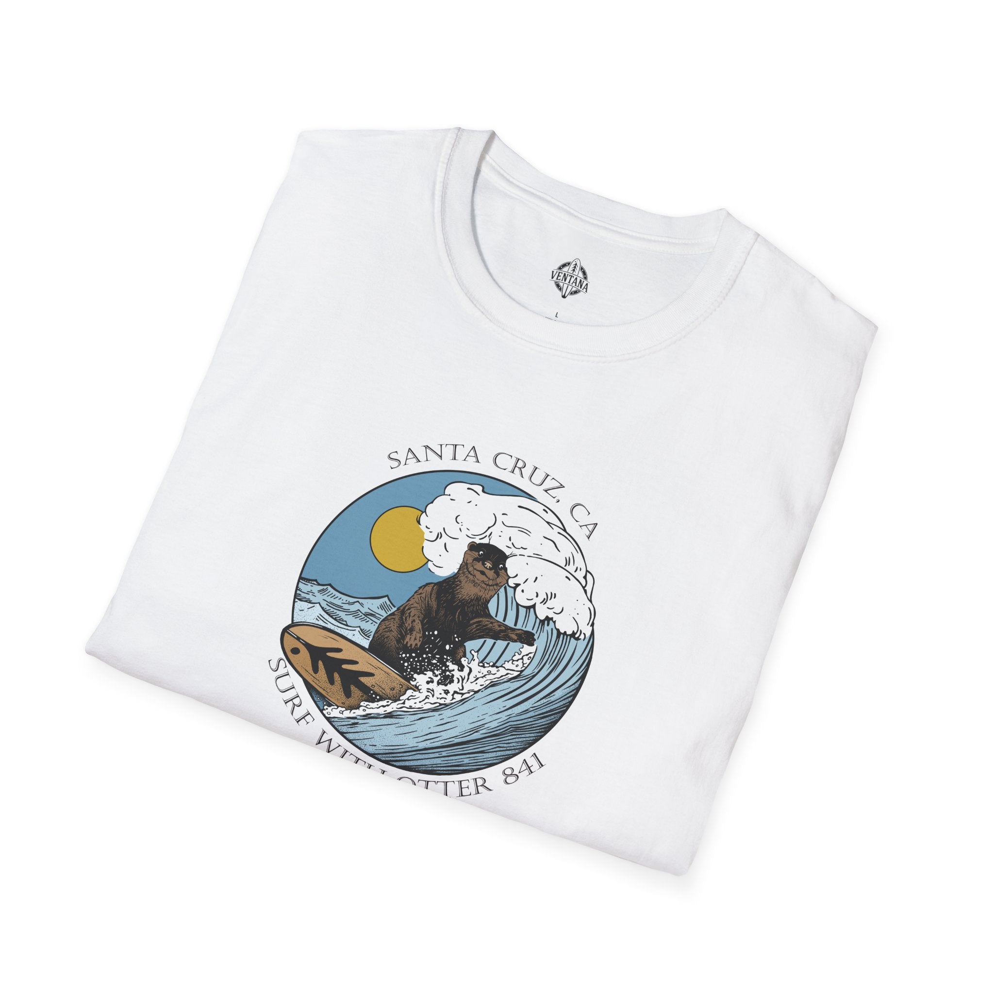 Surf with Otter 841 by Thiago Bianchini cotton t-shirt image 19