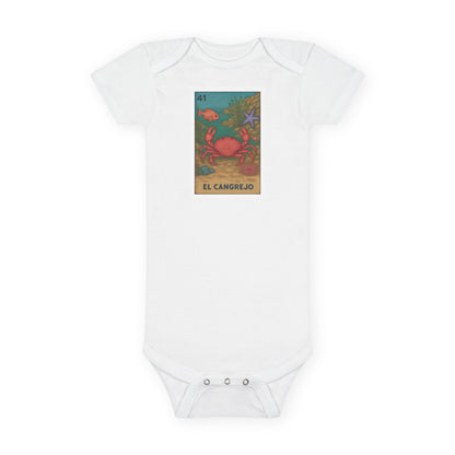 Crab Lotería baby cotton onesie image 3