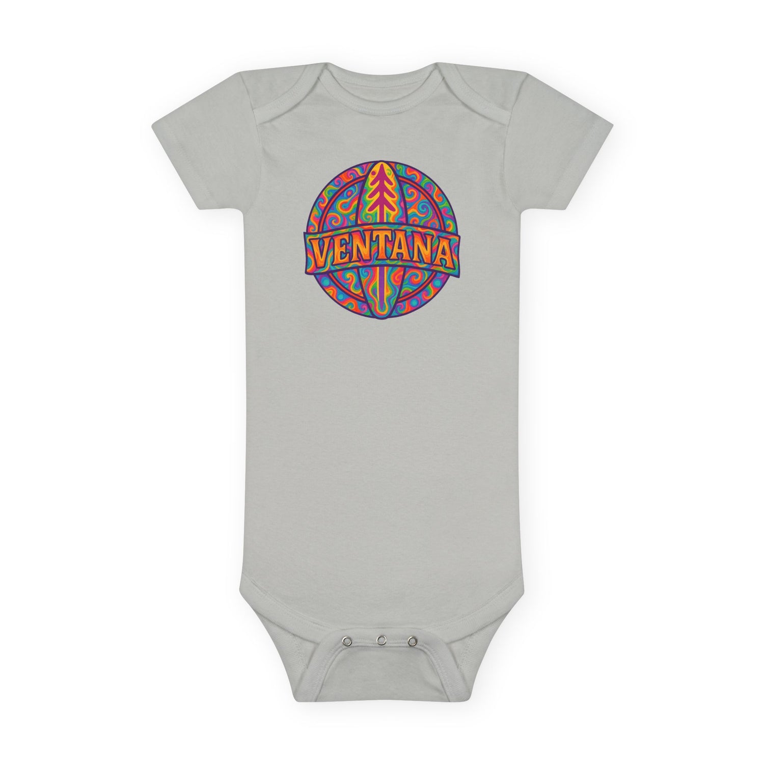 Ventana Psychedelic Treefish Logo baby cotton onesie image 4