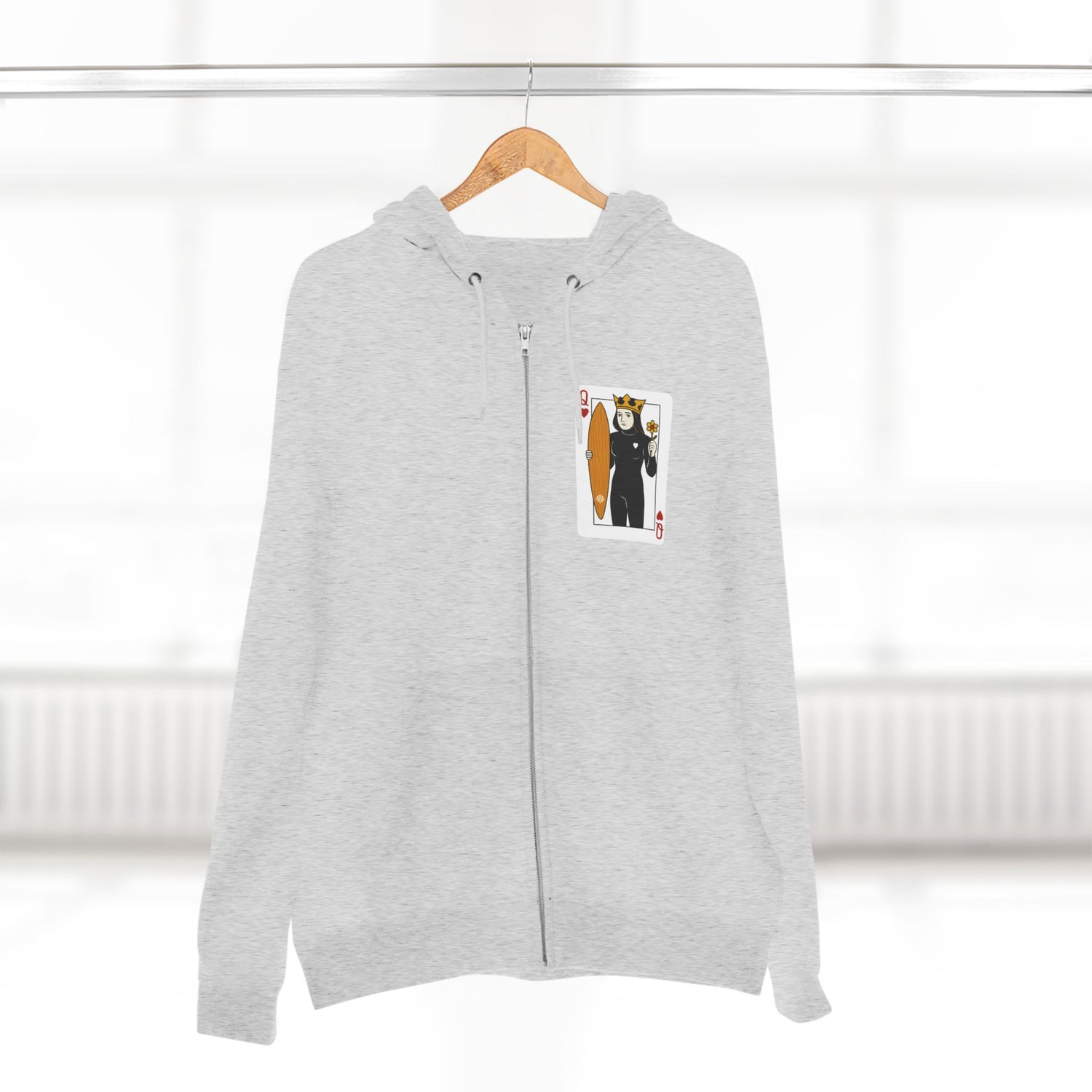 Queen of Hearts Surfer zip fleece hoodie image 14