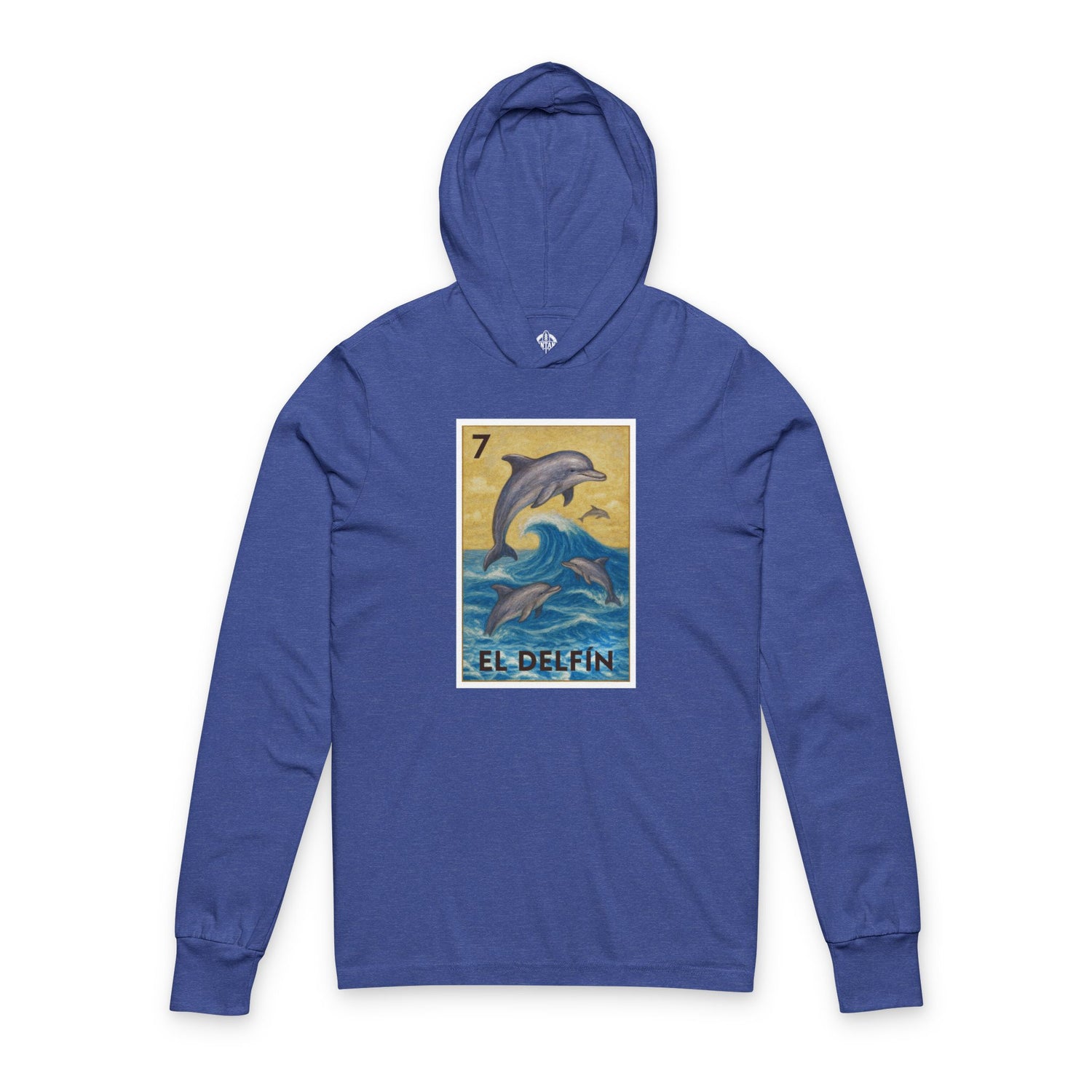 Dolphin Lotería cotton hooded long sleeve t-shirt image 6