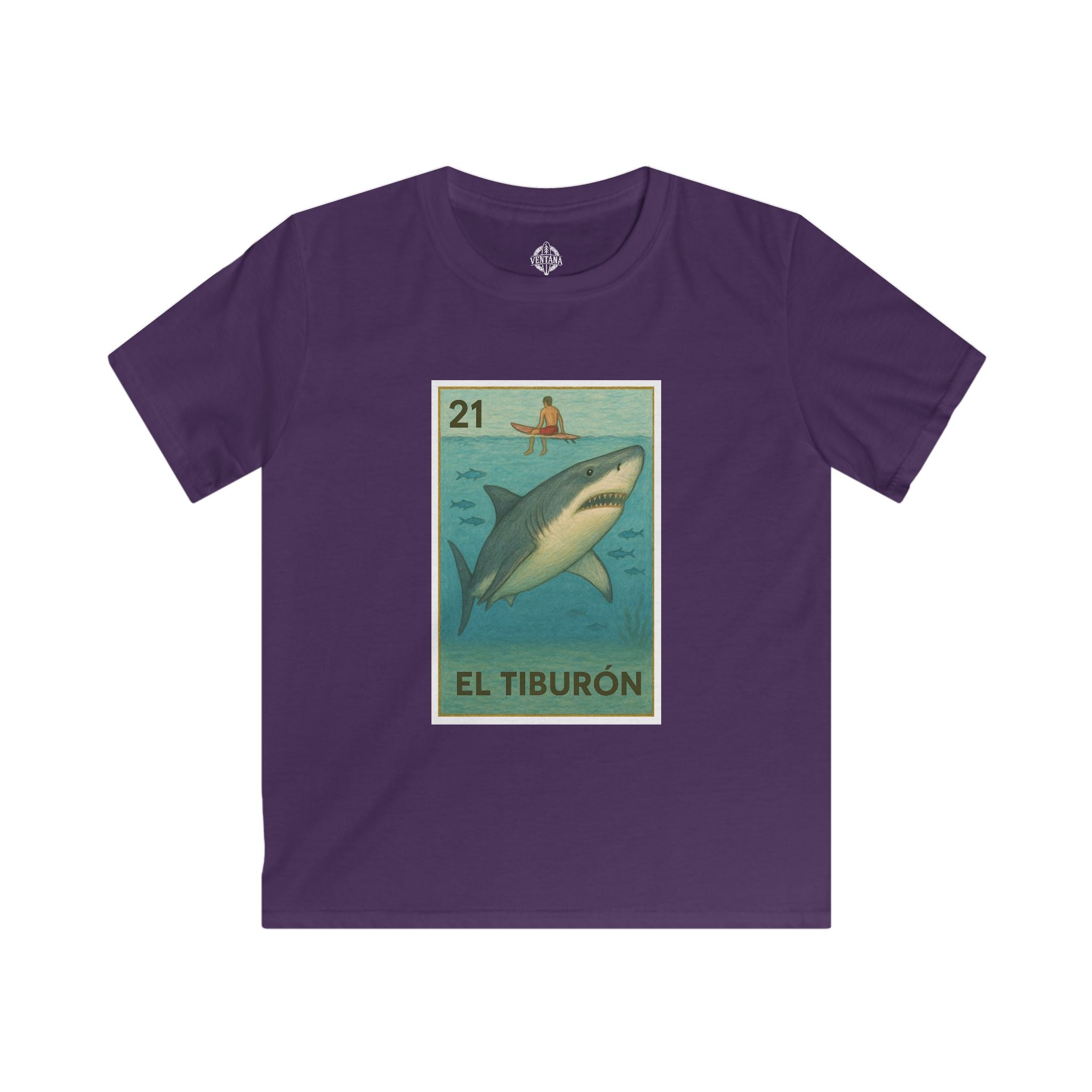 Shark Lotería Kids - Soft Style U.S. Cotton T-Shirt (El Tiburón)
